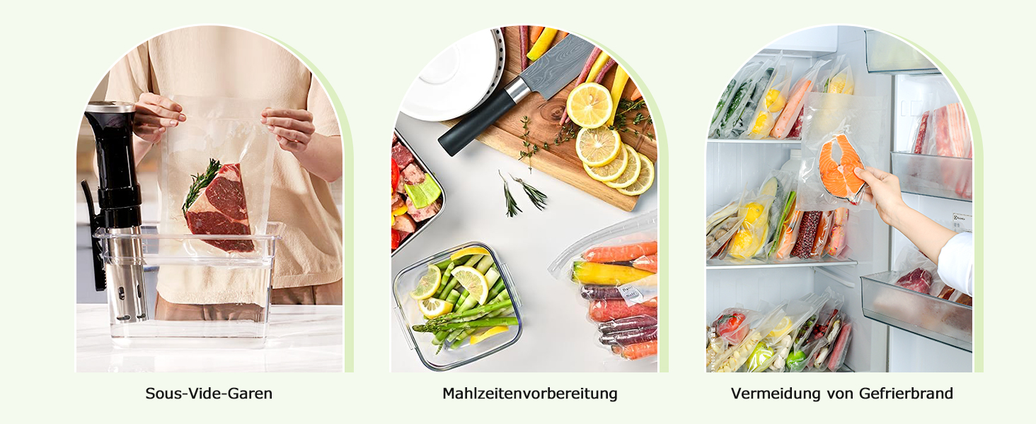 Вакуумний пакувальник Bonsenkitchen: 5 режимів, 8 л/хв, технологія Globefish, 100 пакетів та 1 рулон