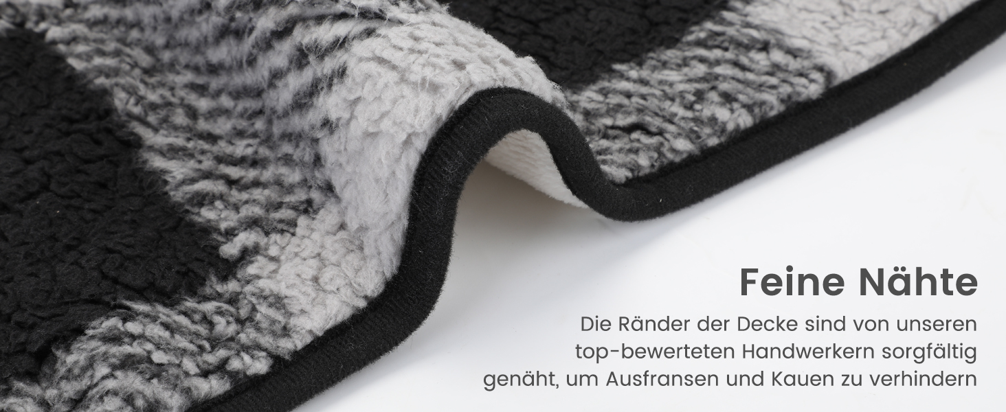 Водонепроникний килимок для собак, 152x127 см, фланель та шерпа, для середніх та великих собак, чорний в клітинку