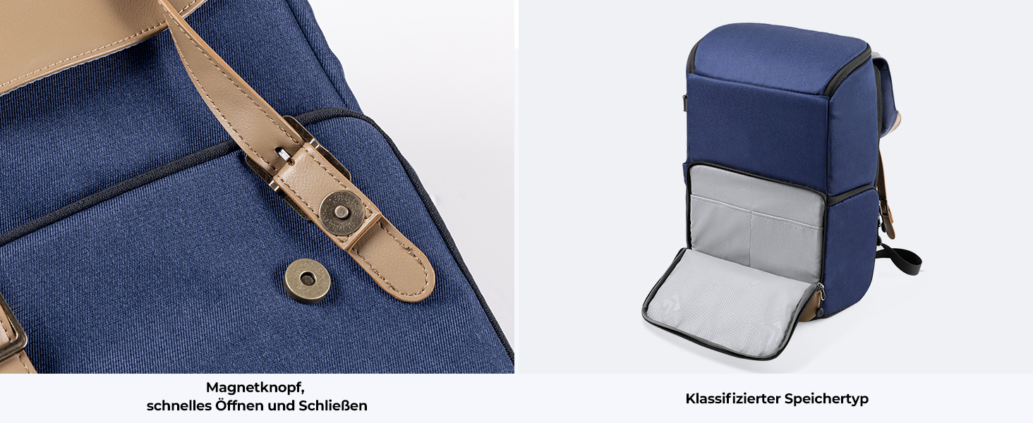 Рюкзак для камери K&F Concept Rolltop 20L: водонепроникний, для Canon, Nikon, Sony, Fujifilm, Olympus, з відділенням для ноутбука 15.6 дюймів (сірий/зелений)