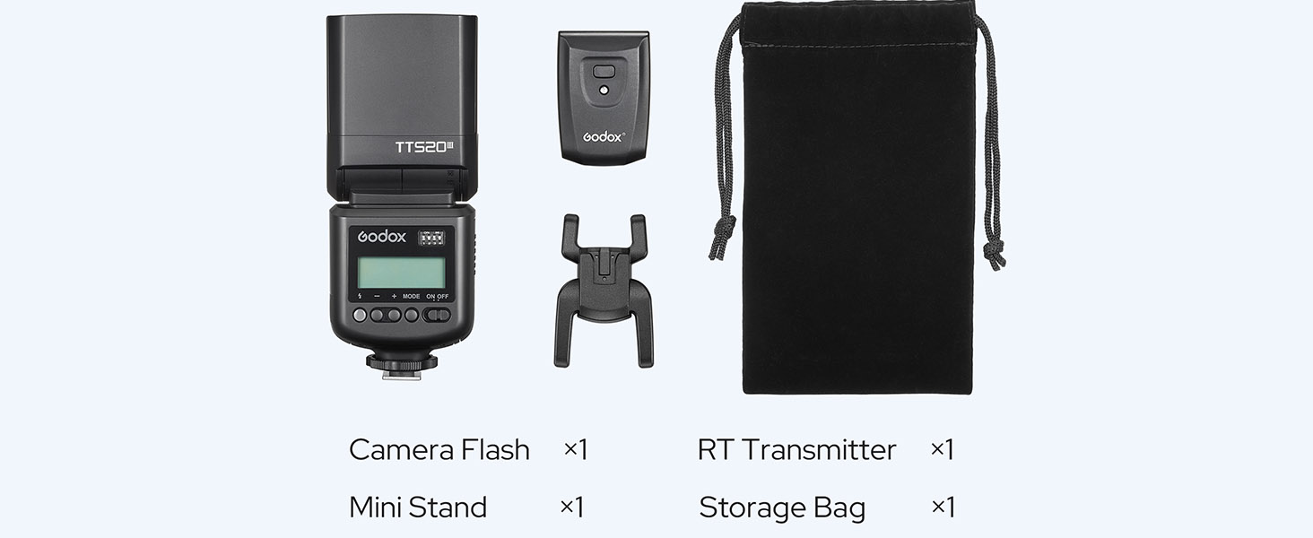 Спалах для камери Godox TT520III, швидка зарядка 1.8с, 400x потужність, сумісний з Canon, Nikon, Panasonic, Olympus, Pentax (без TTL)