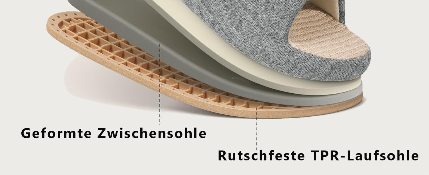 Тапочки жіночі Eagsouni з льону, зручні, антиковзні, з піною пам'яті, для дому, теплі, 37/38 EU, бежеві