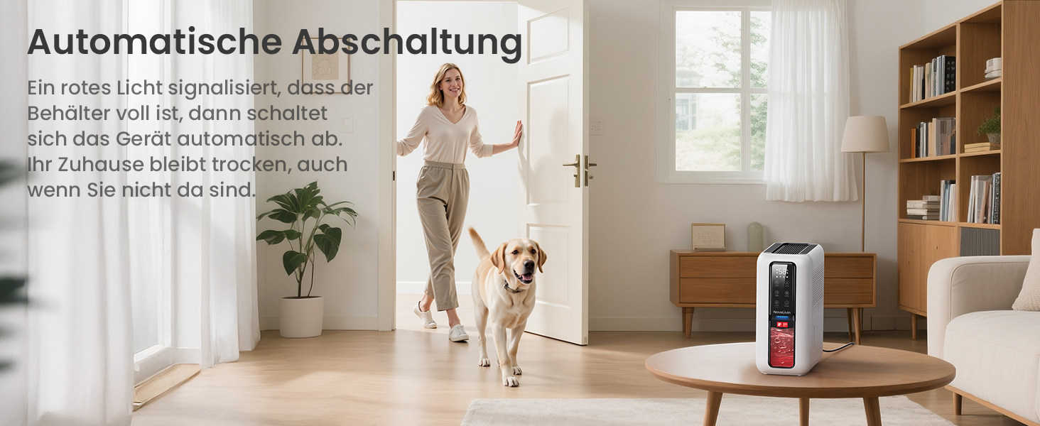 Електричний осушувач повітря NovaLivin з резервуаром 2L та регулюванням вологості | Для ванної, спальні, шафи