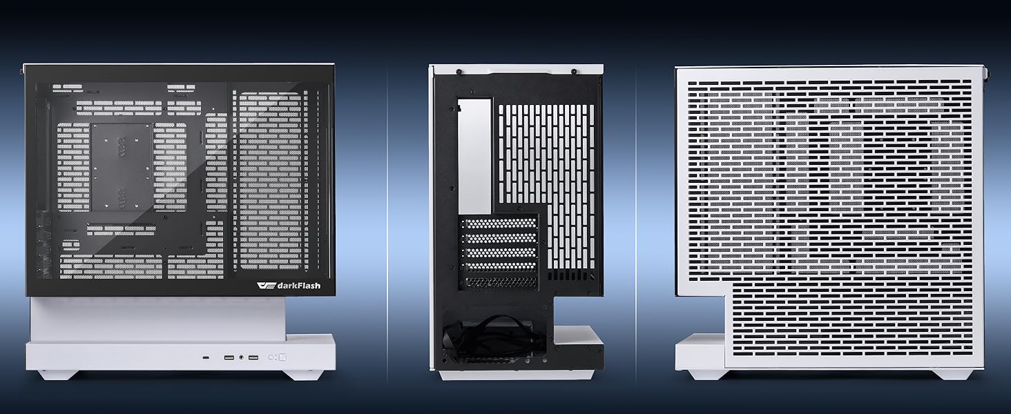 darkFlash FLOATRON F1(2025) - Корпус для ПК Micro-ATX з ефектом левітації, підтримка 360mm AIO, Typ-C, без RGB підсвітки