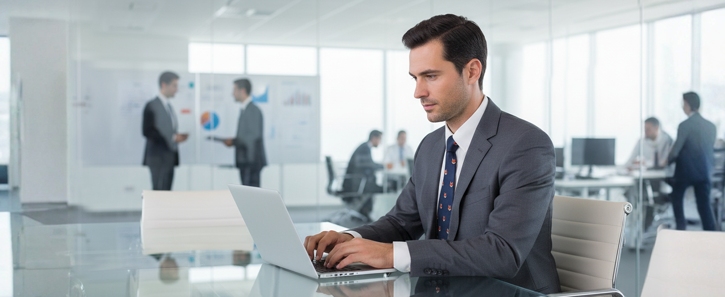 HISDERN Комплект краватки та кишенькового хустинки з принтом тварин, морське синє - лисиця, для весілля та бізнесу