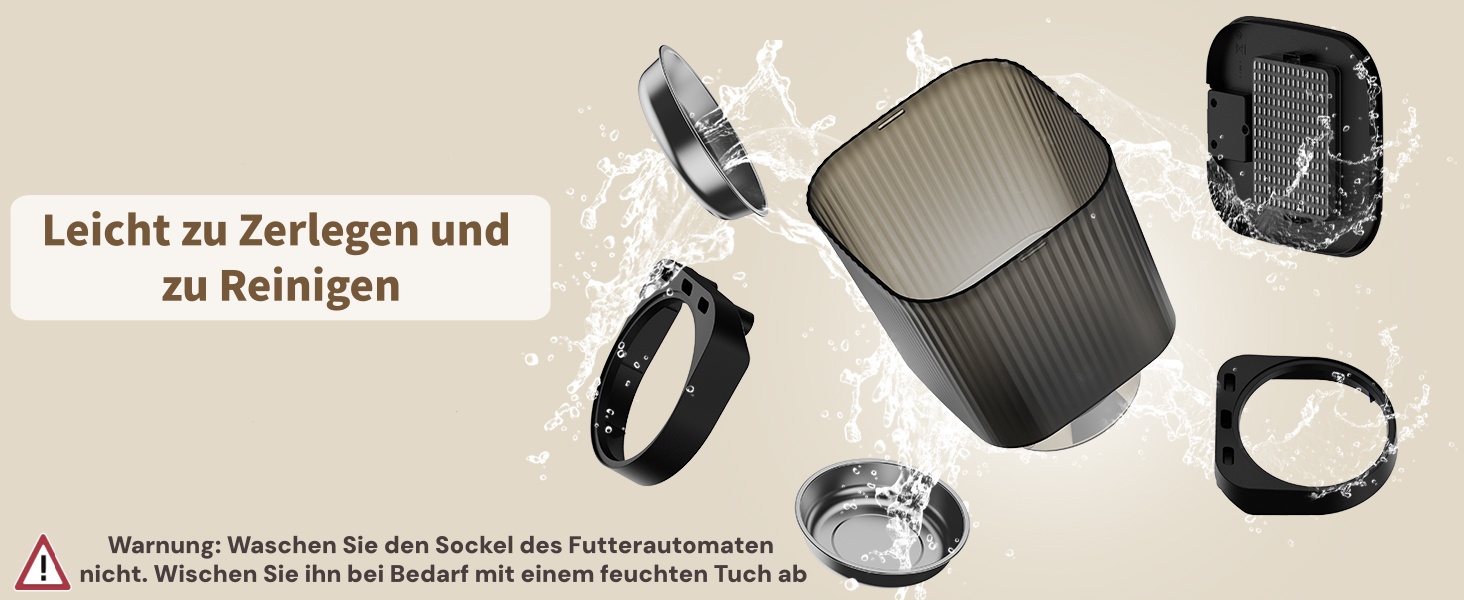 Автоматичний годівник для котів та собак HoneyGuardian з 2 мисками, таймером та великим об'ємом 3.5L, чорний