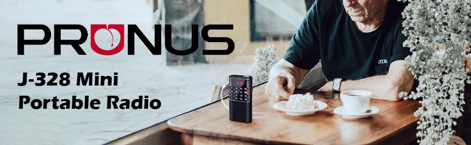 Портативне радіо Prunus J-328 з функцією запису, MP3/TF/AUX, рожеве