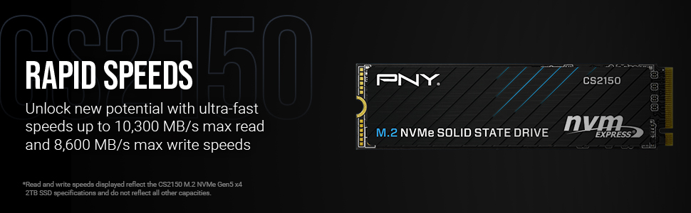 SSD PNY CS2150 2TB M.2 NVMe Black - Швидкий накопичувач для ПК