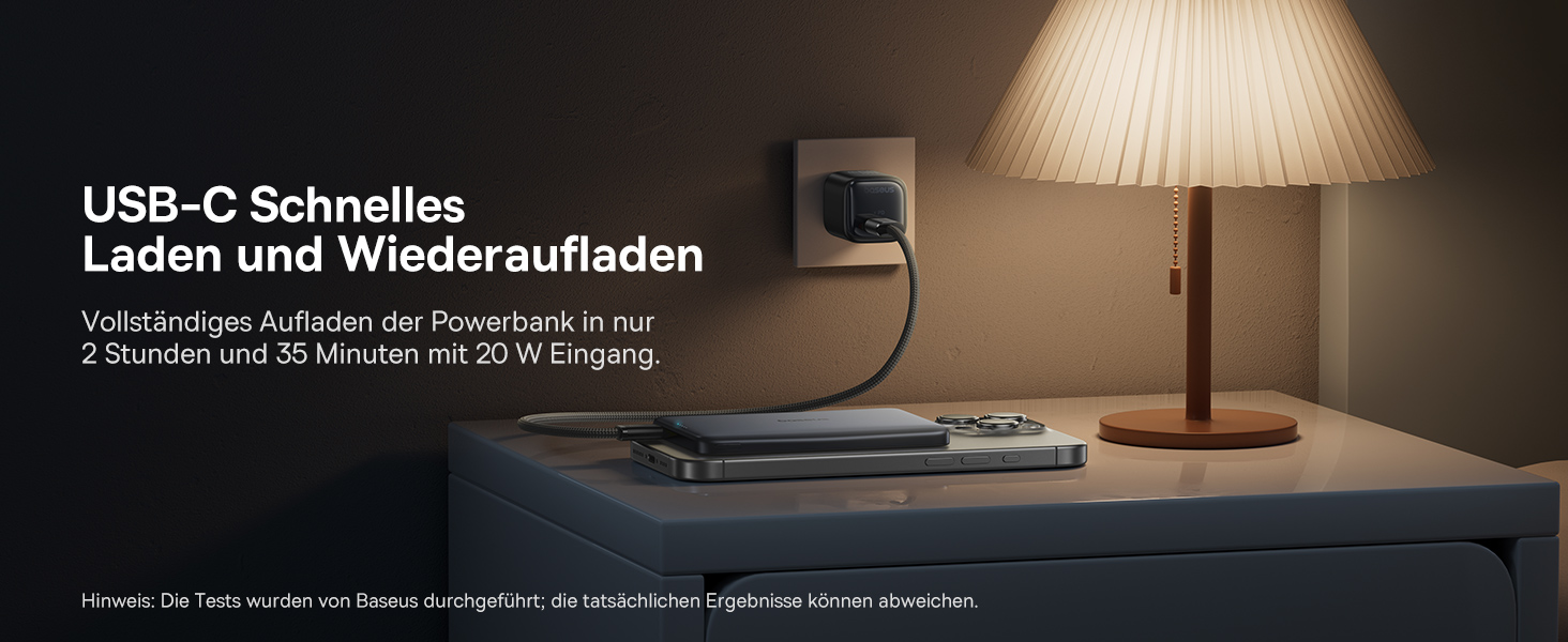 Power Bank Baseus Picogo AM41: 10000mAh, Qi2 Magsafe, 27W PD, бездротова зарядка 15W, USB-C, для iPhone 17/16/15/14/13/12, Space Gray