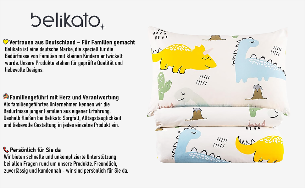 Комплект постільної білизни для ліжечка Kinderbettwäsche з динозаврами 100x135/40x60, 100% бавовна, для хлопчиків, прання при 60°C