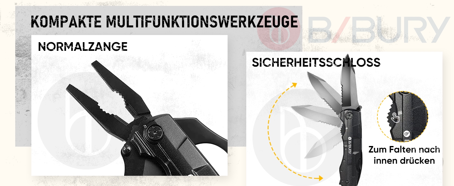 Мультитул BIBURY 5-в-1: мультиінструмент з плоскогубцями, викрутками для кемпінгу та відпочинку на природі