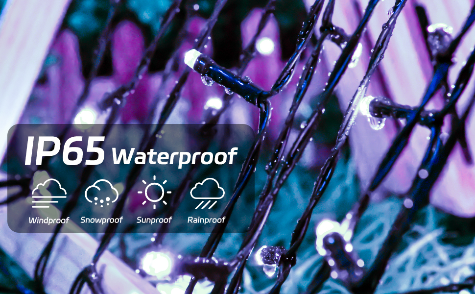 Сонячна гірлянда для зовнішнього використання, 12м, 120 LED, холодне біле світло, 8 режимів. Підходить для декору саду, двору, тераси, весіль. Вологостійка.