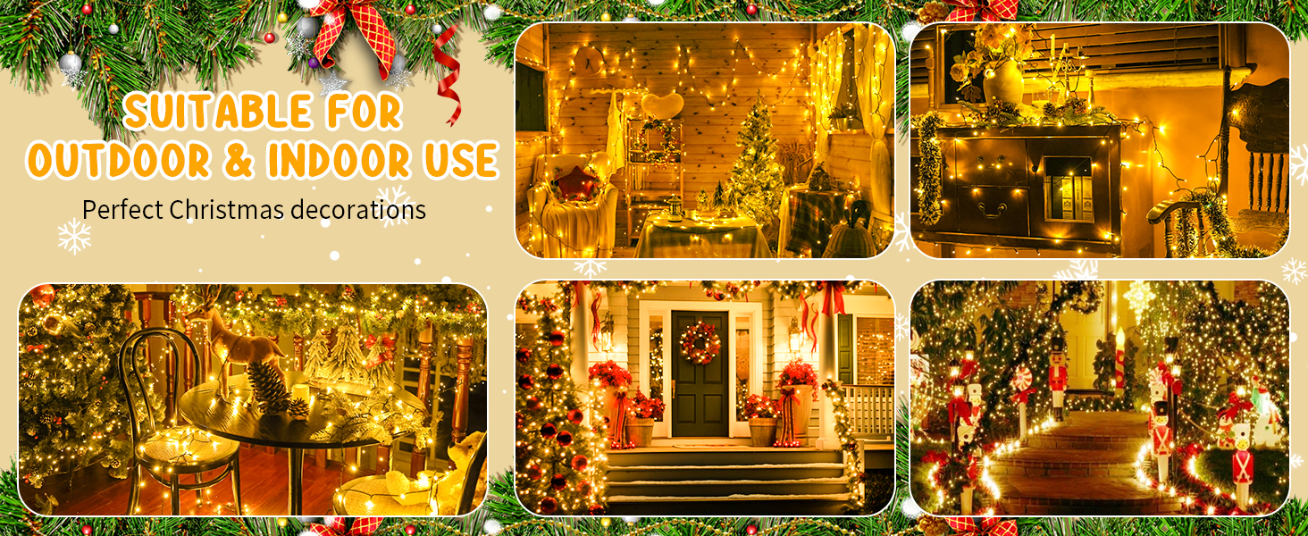 Гірлянда святкова на ялинку, для декору приміщень та вулиці - 80м, 800 LED, з пультом, таймером, вологостійка, 8 режимів, тепле біле світло, для вечірки, саду, декору на Новий Рік