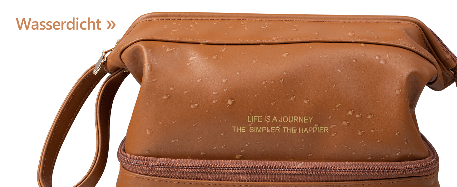 Косметичка для жінок Abiudeng: велика, водонепроникна, з відділенням для пензлів. Ідеальна для подорожей та зберігання макіяжу. Колір: коричневий