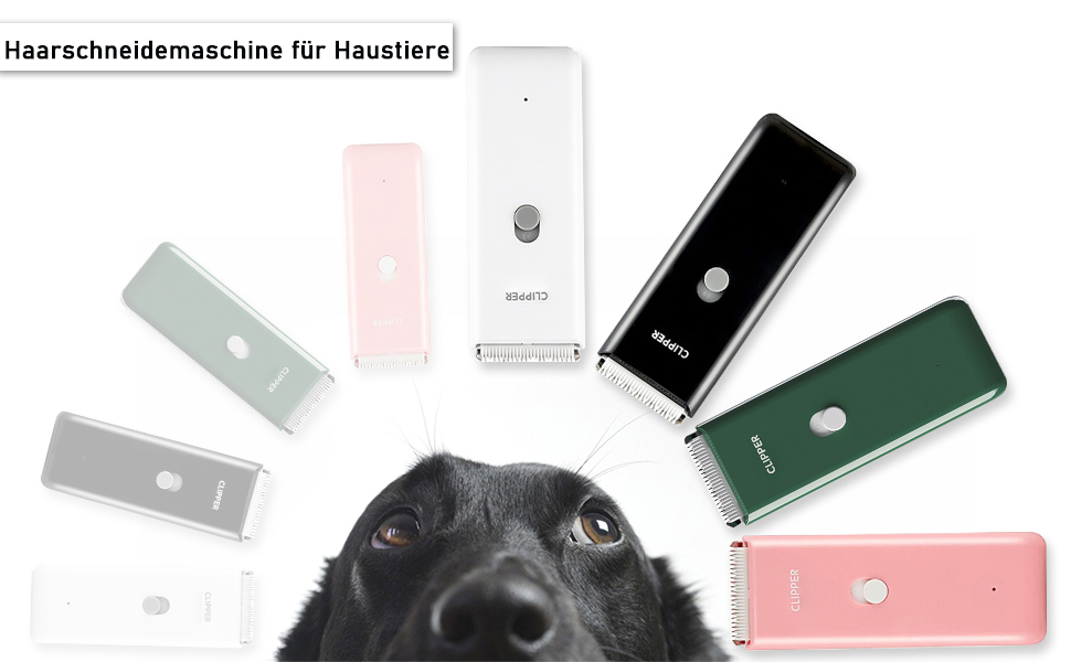 Електрична машинка для стрижки собак Favrison, для собак та котів, USB, бездротова, водонепроникна (чорний)