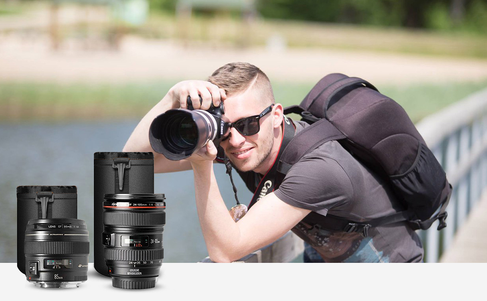 Водонепроникні захисні сумки для об'єктивів камери (2шт, M/L)