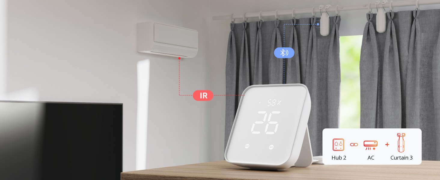 Розумний автоматичний відкривач штор SwitchBot Curtain 3 для U-рейки, Bluetooth, керування через додаток і таймер, потужний двигун, сумісний з Alexa і Google Home (потрібен SwitchBot Hub)