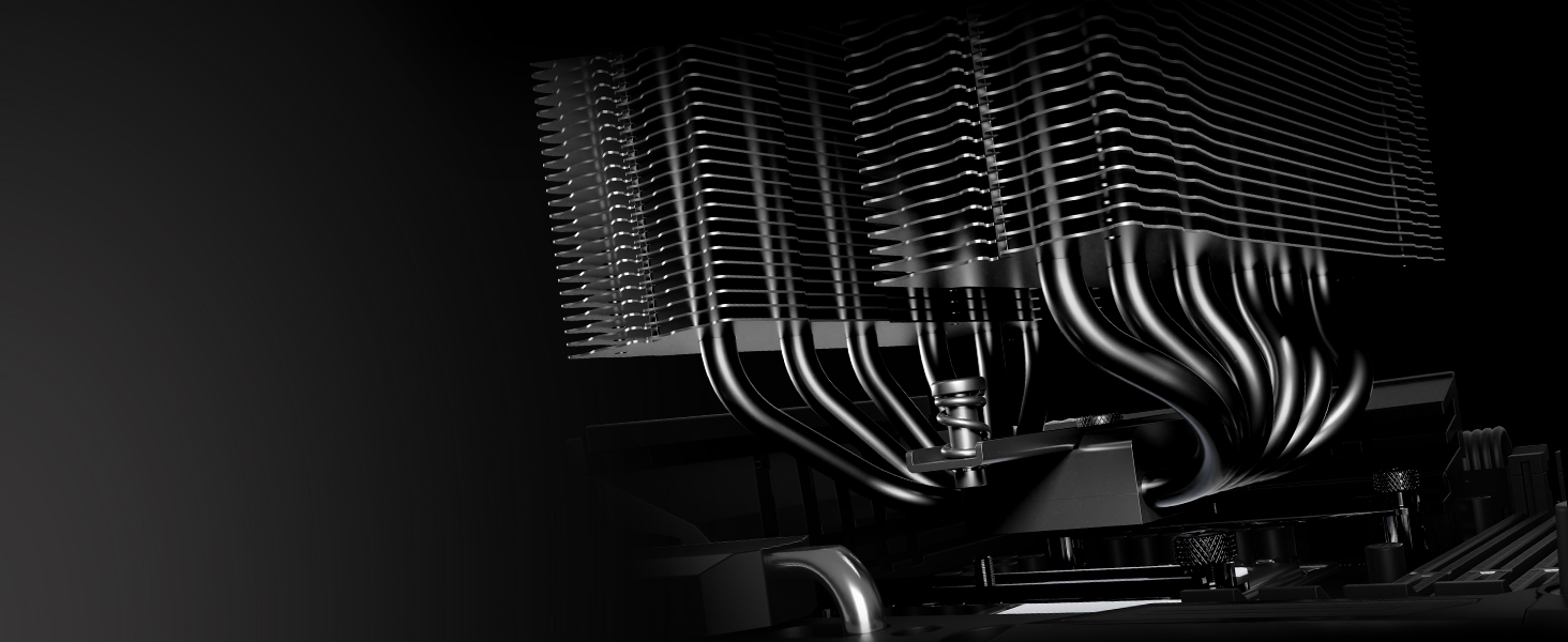 be quiet! Pure Rock Pro 3 Black - повітряний кулер для ПК з високою продуктивністю, 6 теплових трубок, 2 вентилятори 120 мм, сумісний з термопастою з рідким металом