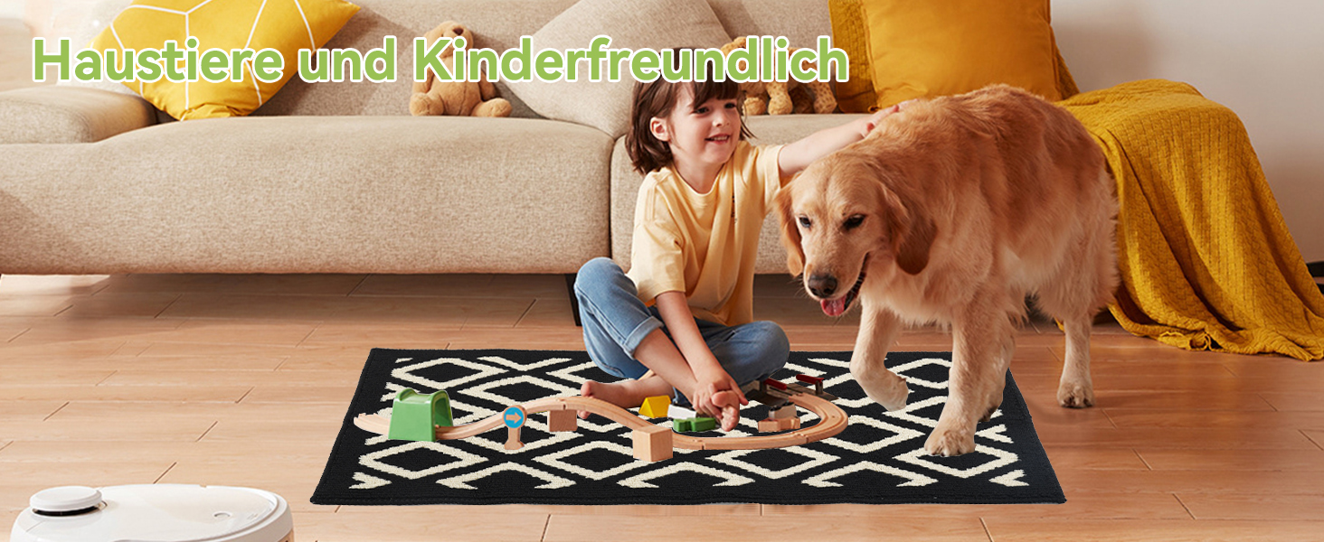 Килимок для дому OTRAKI, 60x90 см, антиковзаюча підлога, легко миється, для собак, вітальні, входу, кухні, тераси