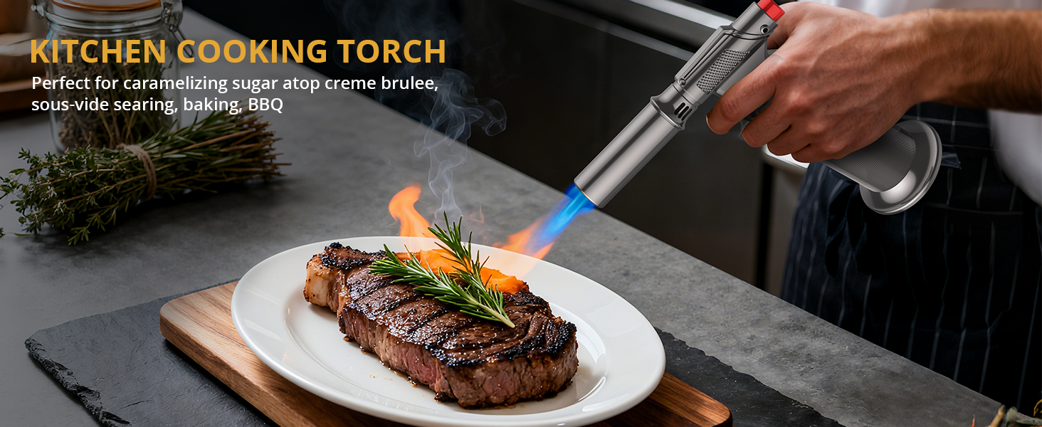 Професійний пальник Sondiko SW-801 Pro: наповнюваний металевий газовий пальник для кухні та зварювання, регульоване полум'я, вітростійкий, для чоловіків (бутан не входить)