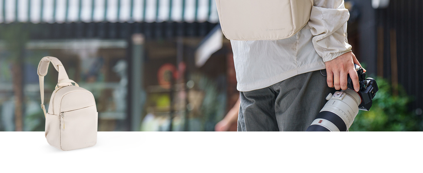 Сумка для камери K&F CONCEPT: зручна та водонепроникна сумка-рюкзак для DSLR/SLR камер, 5 літрів, білий колір