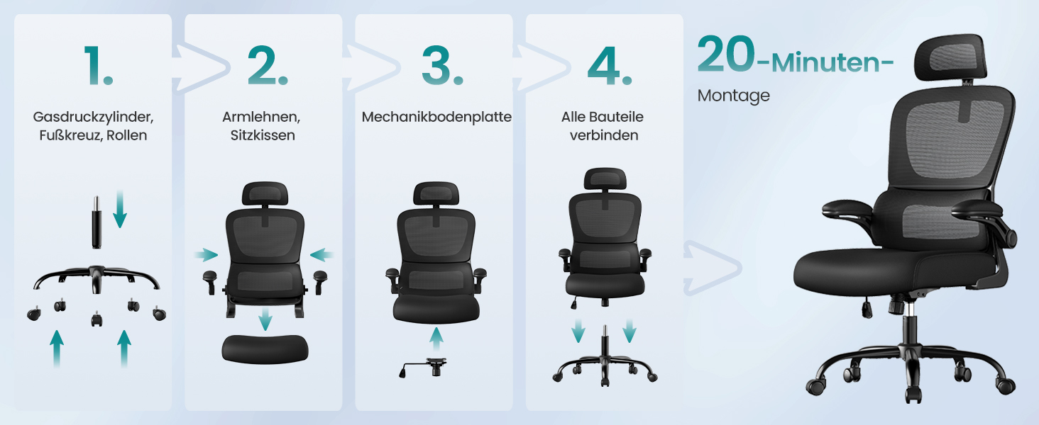 Офісне крісло SONGMICS з адаптивною поперековою підтримкою та регульованою підголівником, сітчасте, чорне (OBN041B01)