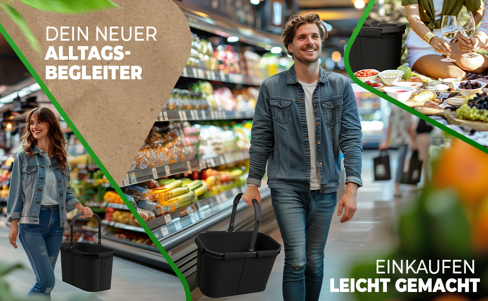 Великий стабільний кошик для покупок | Кошик для перенесення з ручками та посиленим дном, передня кишеня та внутрішня кишеня на блискавці | Ідеально як сумка для покупок, кошик для пікніка або шопер (Світло-сірий Рожевий)