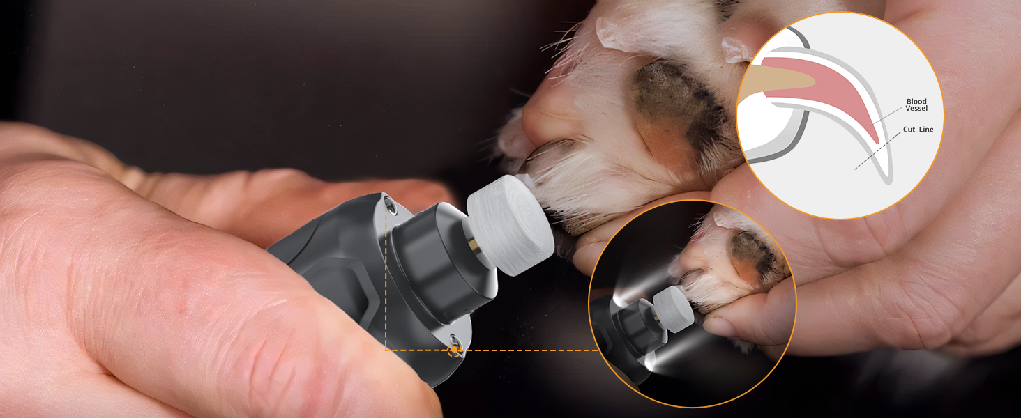 Електричний точило для собачих кігтів Krallenschleifer: 6 режимів, USB, LED, тихе, з захистом від пилу, для собак великих, середніх та маленьких порід