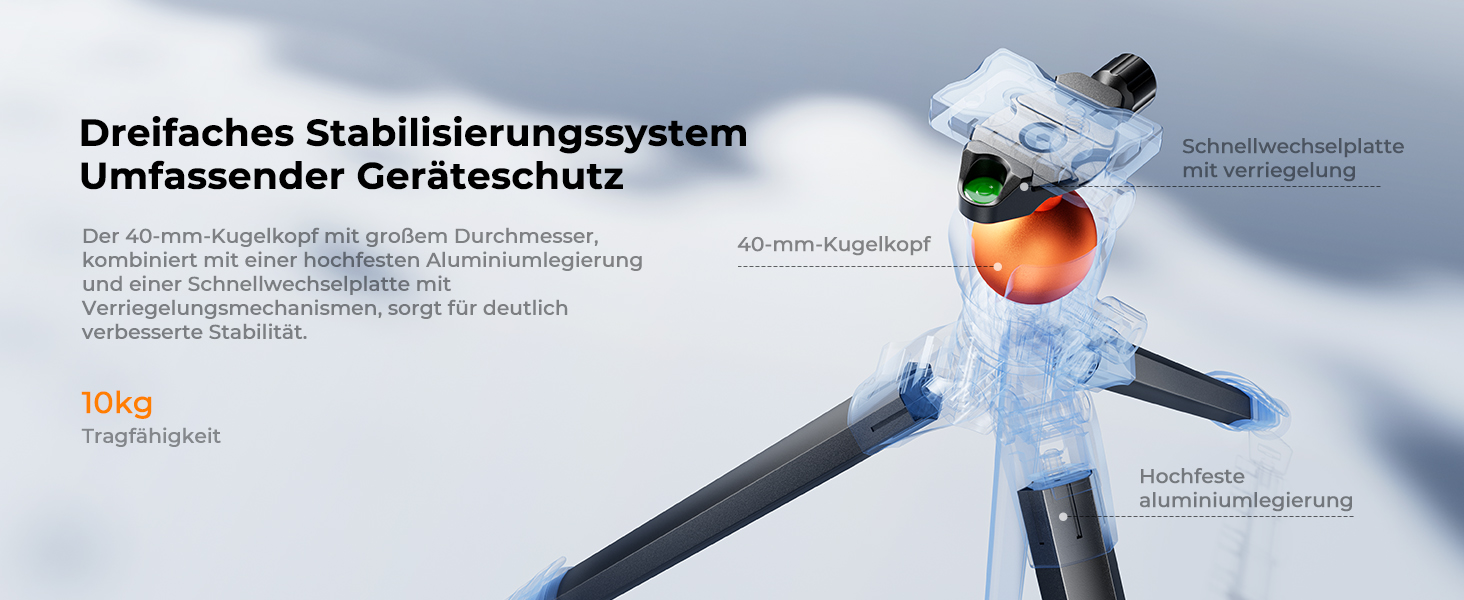 Штатив для камери та смартфона K&F Concept A305A1, 187 см, трипод з регулюванням висоти, алюміній