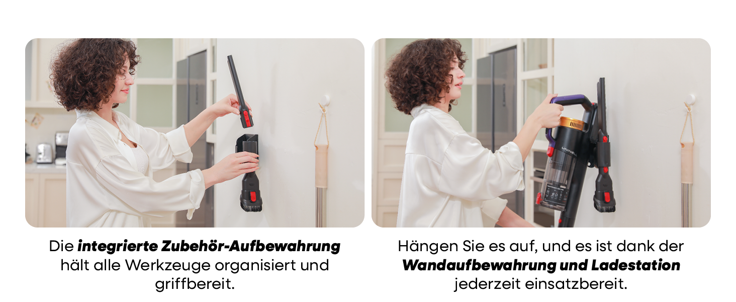 Бездротовий акумуляторний пилосос UNINELL HOME 48000Pa/550W з LED-дисплеєм та антизаплутана насадка. Підходить для килима, твердого покриття та шерсті тварин. Колір: фіолетовий