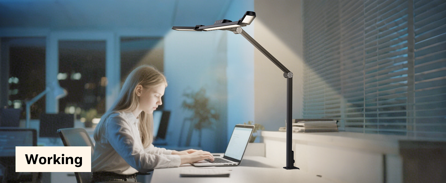 LED лампа Honeywell HJ3 для робочого столу з кріпленням, для архітекторів, офісу та дому. 4 режими, регулювання яскравості, завдання, верстак.