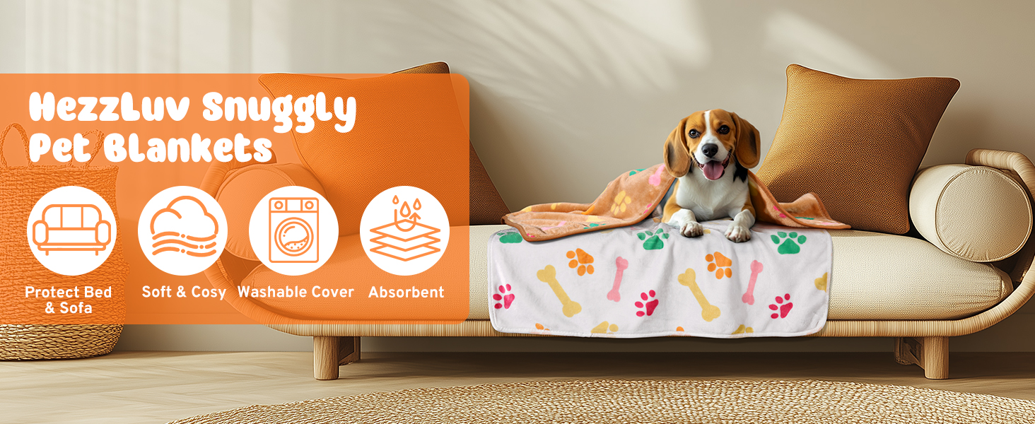 3 штуки флісові підстилки для собак - миючі, ідеальні для диванів та ліжок, підстилка для маленьких та середніх собак, котів, цуценят, захист дивану, (різні кольори, 104x76 см)