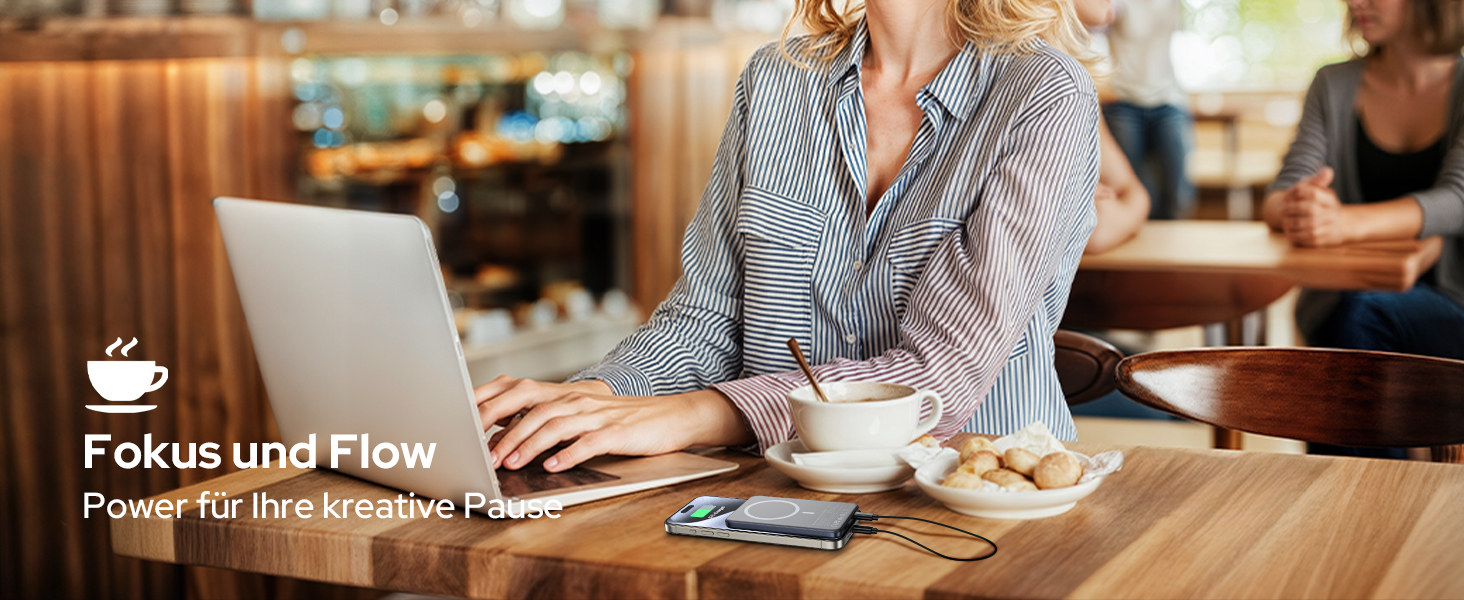 Powerbank TRKOY MagSafe 5000mAh з бездротовою зарядкою та USB-C, сірий колір, для iPhone 17/16/15/14/13/12