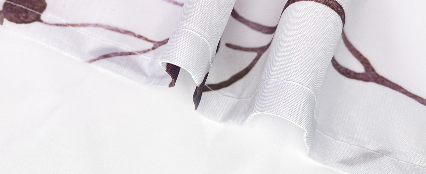 Штора для душу 240x200 см коричнева з квітами, антигрибкова, водовідштовхувальна, поліестер, з кільцями для ванної кімнати