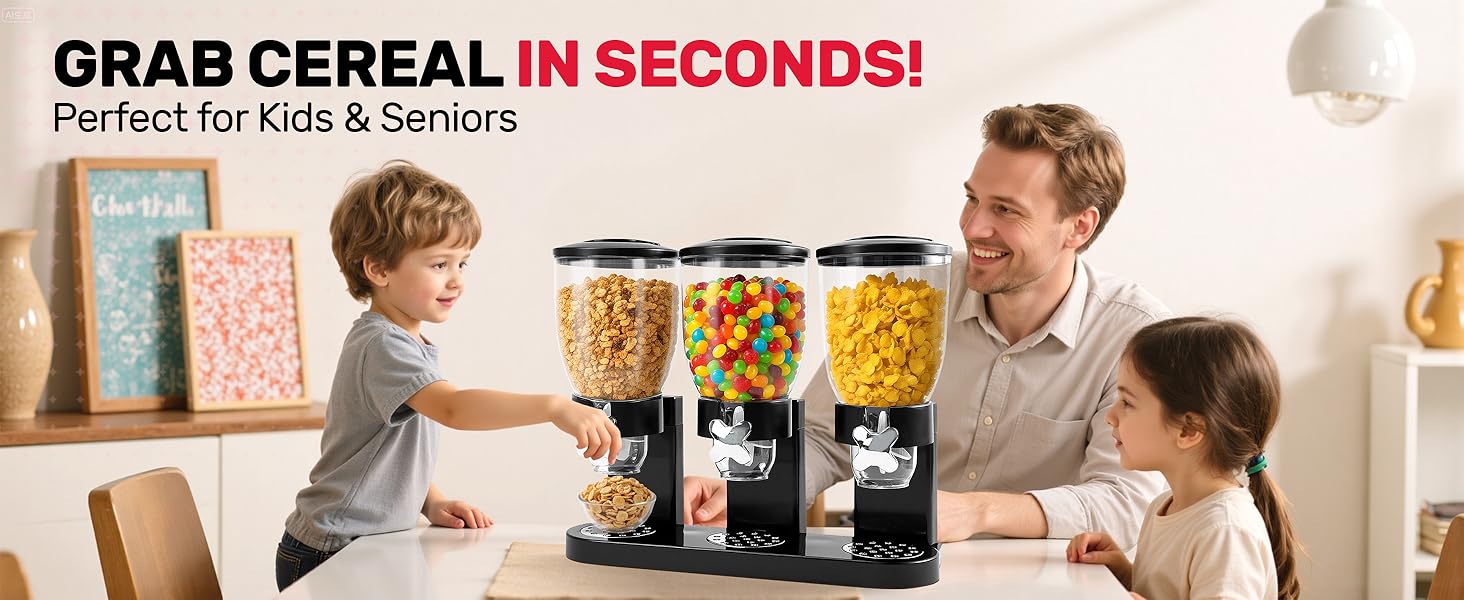 Набір контейнерів для зберігання круп та сухофруктів Sinceroduct (3 шт, 6л, чорний)