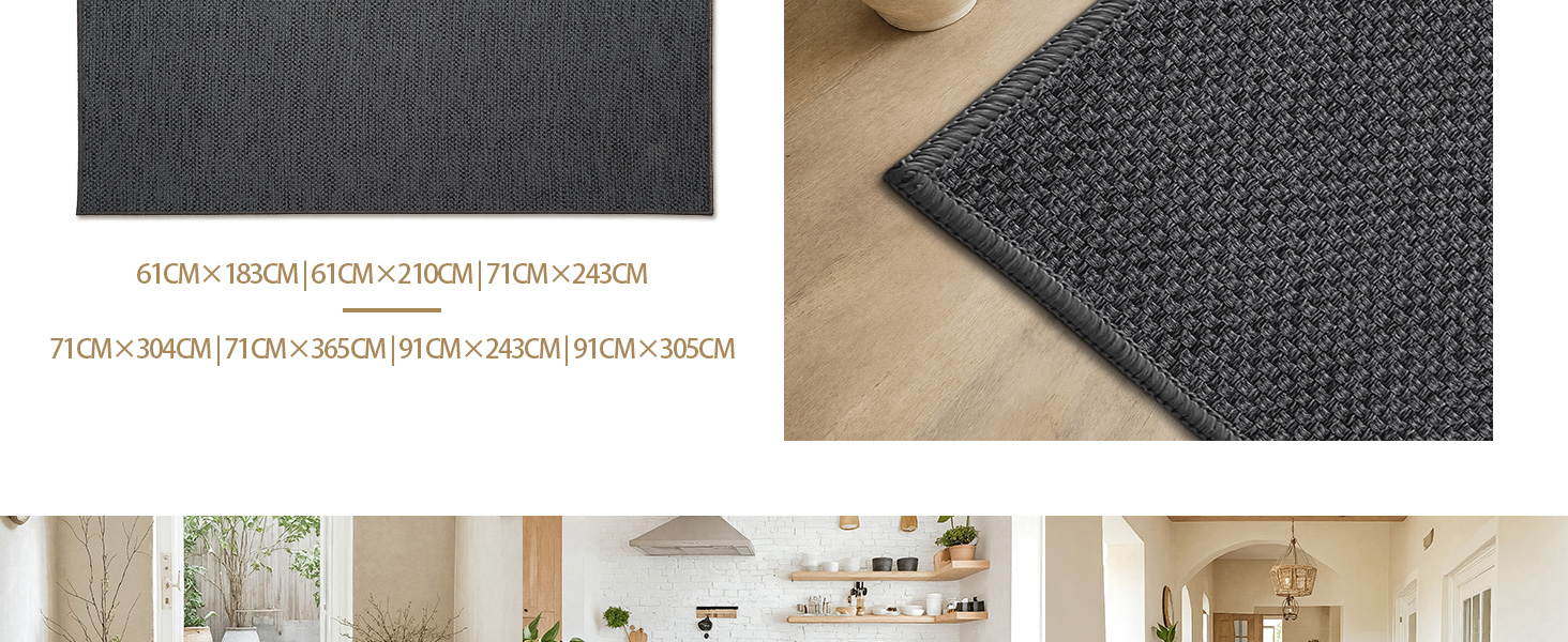Килимок кухонний неслизький, 61x183 см, сірий, 4 мм, для кухні, перед пральною машиною, коридору