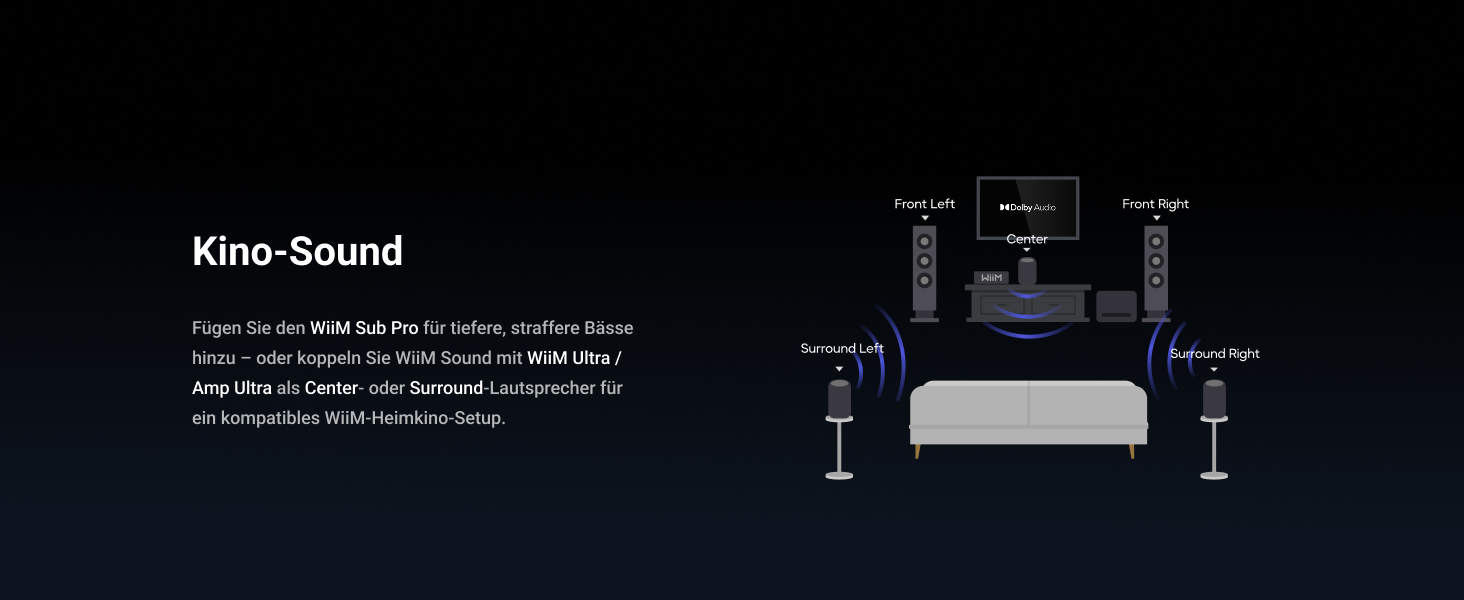 WiiM Sound Smart Speaker: Бездротова колонка Hi-Res 24/192, Wi-Fi 6E, Bluetooth 5.3, AI RoomFit, 100W, білий