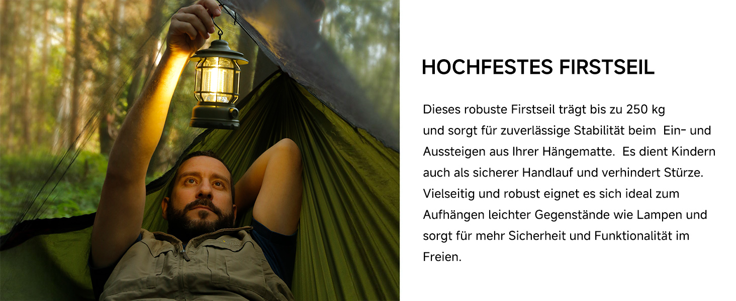 Гаммак для кемпінгу з москітною сіткою та стропом, великий на 2 особи, 290 x 140 см, легкий, для відпочинку на природі, походів, подорожей та рюкзаків, колір: оливковий