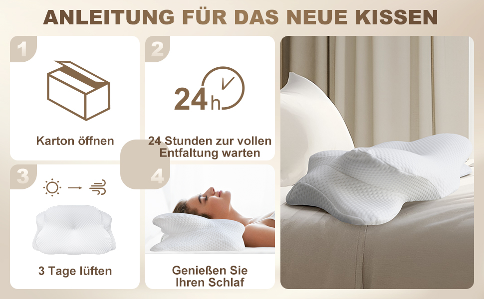 Ортопедична подушка для шиї та плечей: Memory Foam, підтримка шиї, 66x40x14 см, 1 шт.