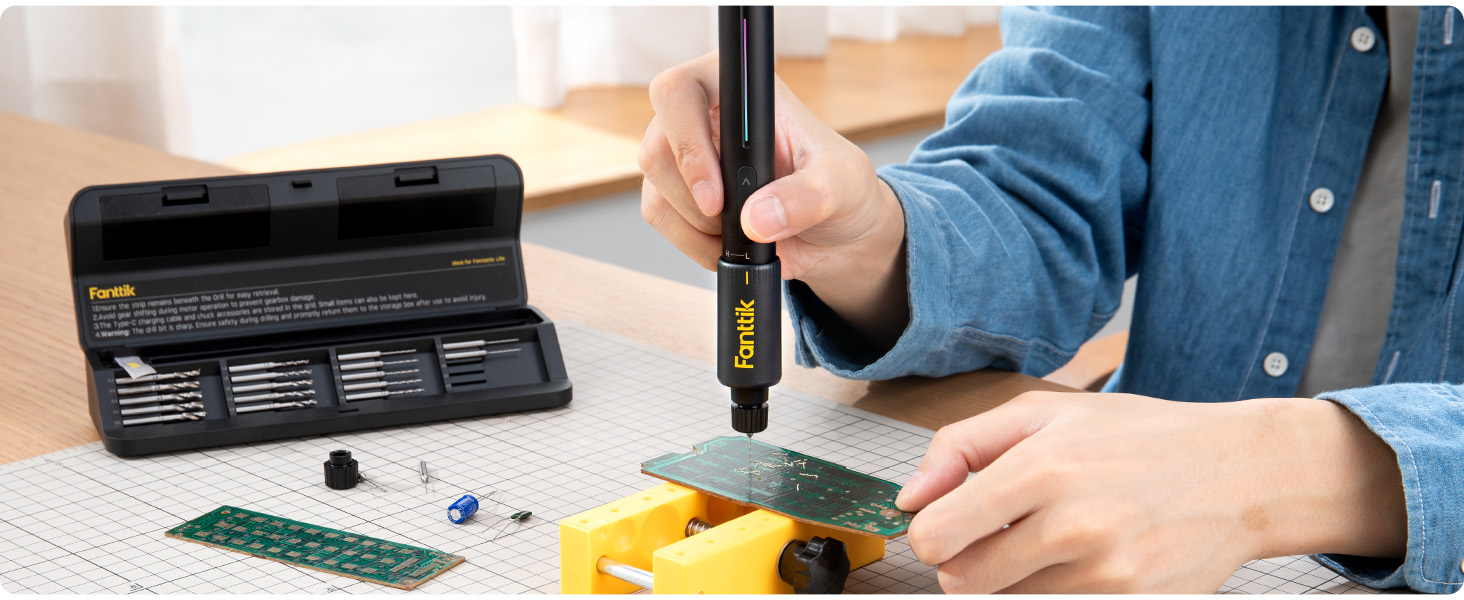 Електричний міні-дрель Fanttik K2 Nano - набір для DIY, 20 свердл, 800 mAh, для корпусу, пластику, смоли, ювелірних виробів