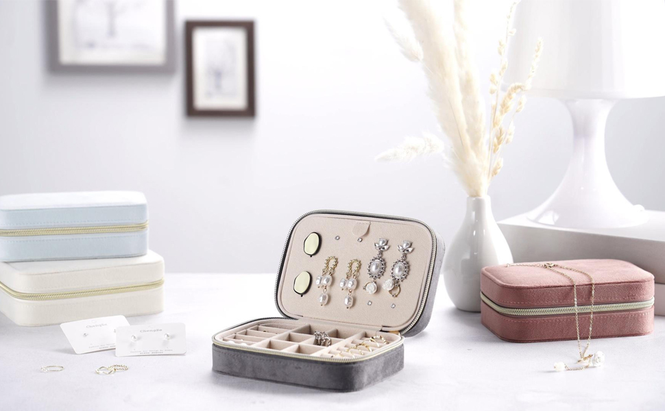 Скринька для прикрас Firelex: компактний органайзер для зберігання ювелірних виробів, сірий колір