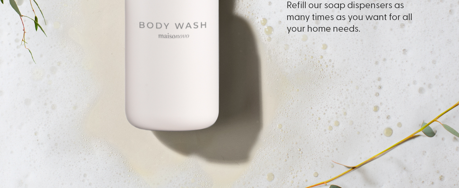 Шампунь MaisoNovo: Набір з 3 флаконів (500 мл) для душу та миття рук, настінний диспенсер, чорний насос, прозорий/чорний X 3