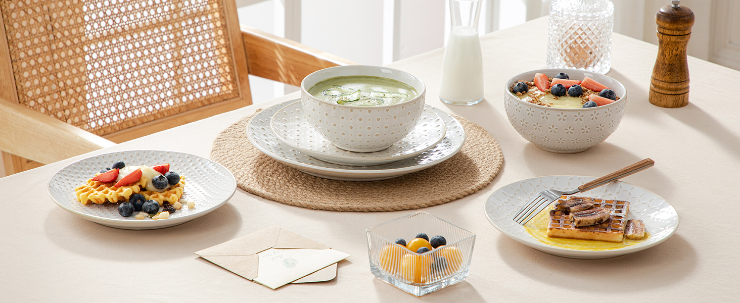 Набір кавових чашок MALACASA з блюдцем, 8 шт. (4 персони), кавовий сервіз з порцеляни, об'єм 180 мл, для кави, чаю, десертів, бежевий