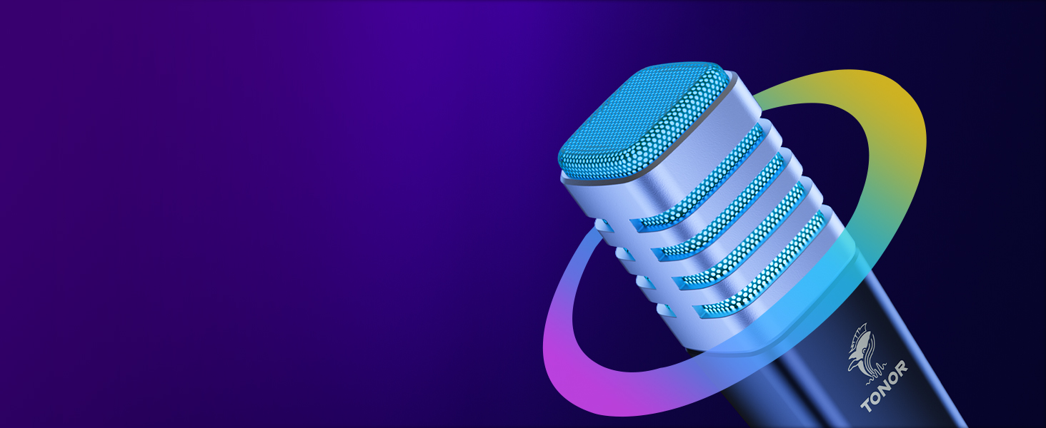 TONOR TC30 RGB мікрофон конденсаторний з підставкою, поп-фільтром та мікрофонною павутиною для стрімінгу, подкастингу, запису голосу, Twitch, сумісний з ноутбуком та ПК