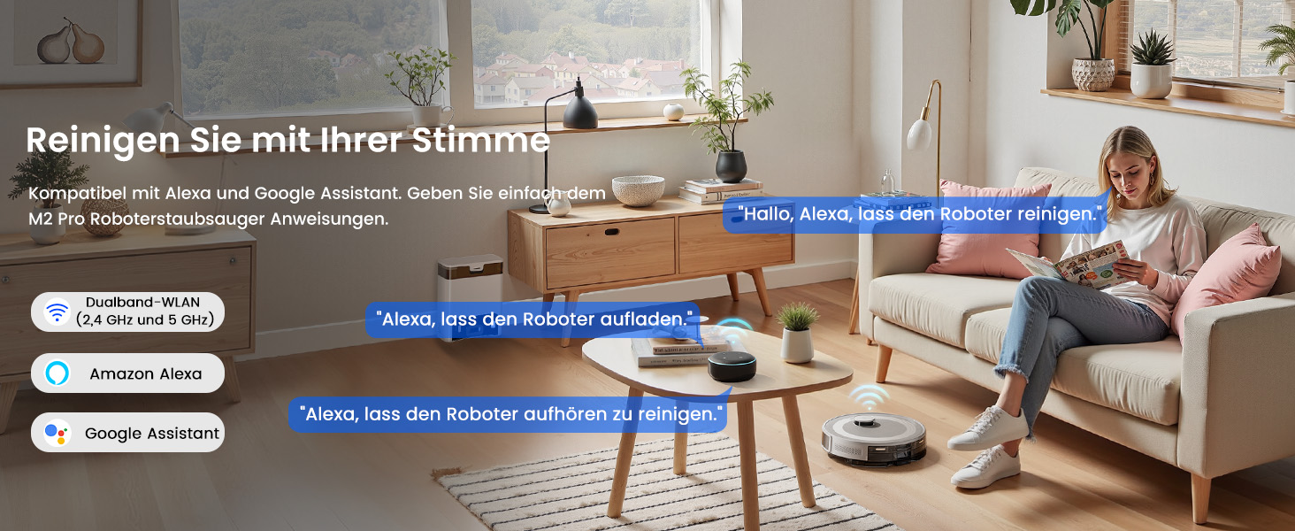 Робот-пилосос LEFANT M2 Pro з автоматичною системою викачування пилу, лазерною навігацією та картографією, індивідуальним налаштуванням, уникненням перешкод, ідеальний для видалення шерсті тварин. Білий/Сірий