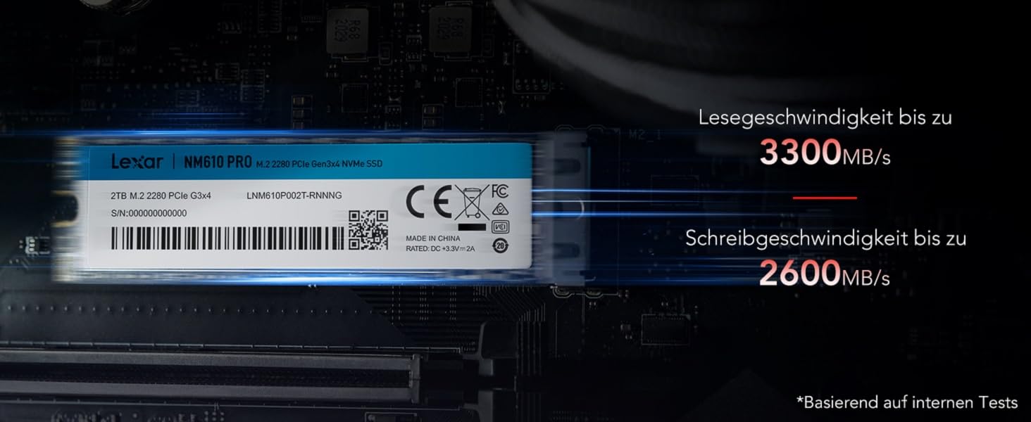 Lexar NM610 PRO 1TB SSD: Швидкий M.2 NVMe SSD для ноутбука та ПК (3300 МБ/с)