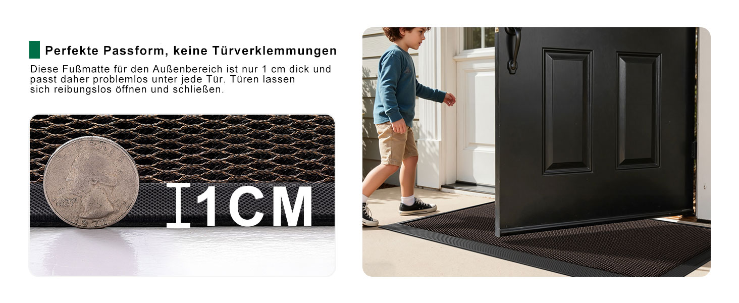 Килимок привідний вуличний 40x60 см, протиковзний силіконовий килим для бруду та пилу, вологостійкий та придатний для прання, чорний