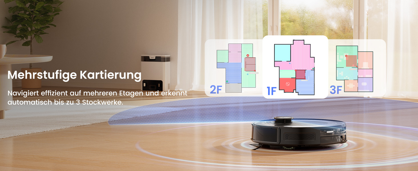 Робот-пилосос LEFANT M1 Pro: з картографією, функцією миття, 5500Pa, для тварин, керування через додаток/Alexa, білий/чорний