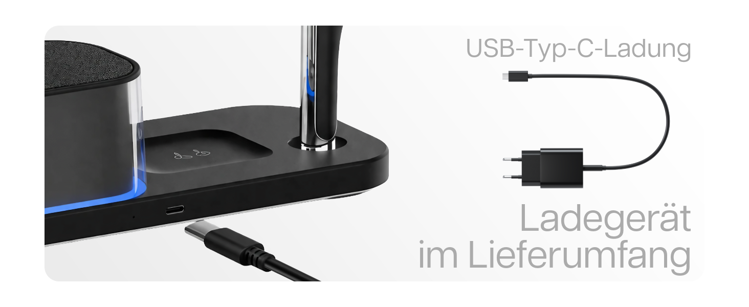 Бездротова зарядна станція 5-в-1 MMOBIEL MagSafe Qi2.2 25W: годинник, Bluetooth-колонка, нічник LED для iPhone, Apple Watch, AirPods - Чорна