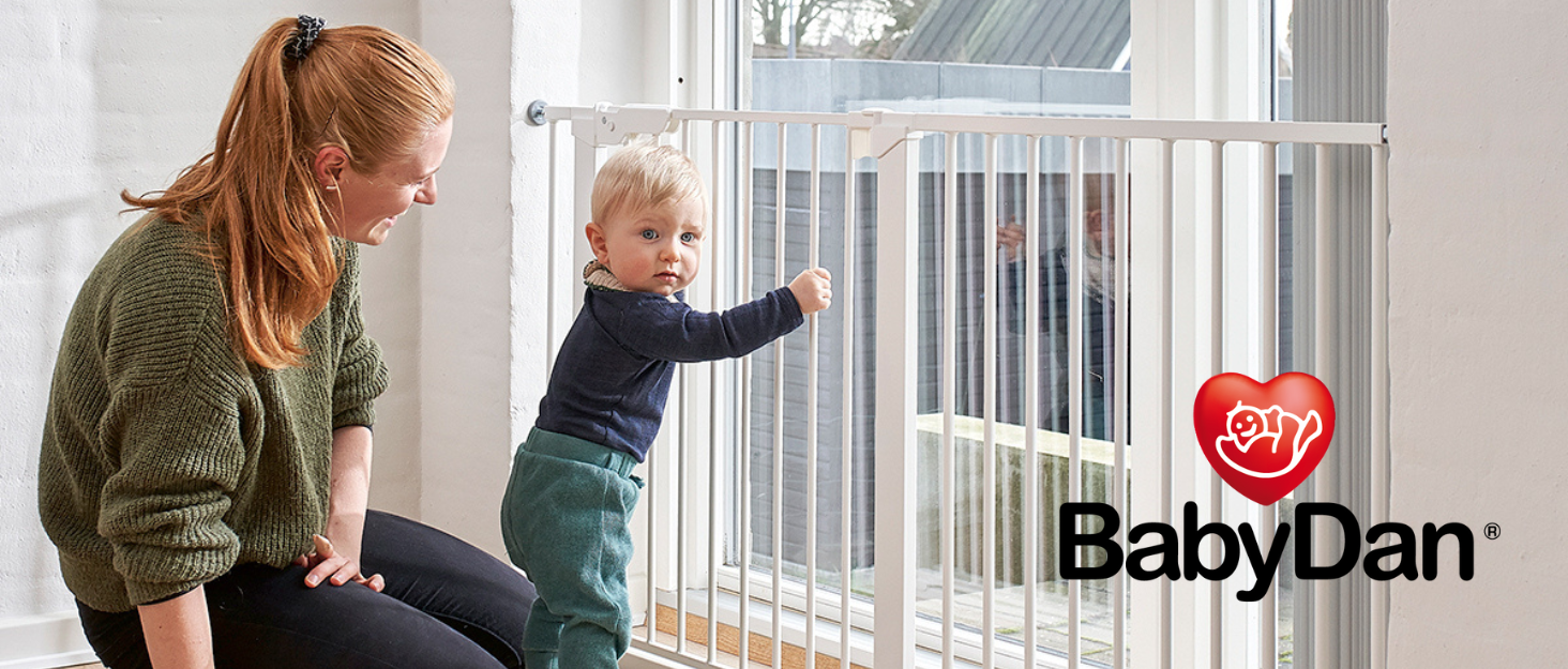 BabyDan Flex XXL - захисний бар'єр для каміну та сходів, 90-350 см, чорний, виробництво Данія