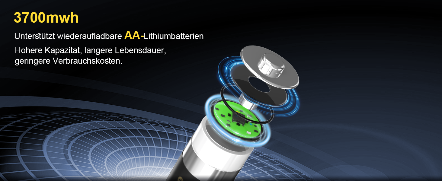 SURFOU Акумулятори Li-ion 4 AA + 4 AAA з зарядним пристроєм, 1300 мАг, висока ємність 1.5V, з інтегрованою коробкою для зберігання, 1600+ циклів, 8-зарядний пристрій з 4 AA 3700 мАг та 4 AAA 1300 мАг